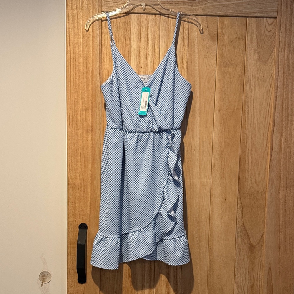 Blue Gingham Ruffle Dress